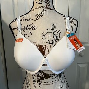 Warner's No Side Effects White Seamless Full-Coverage Bra